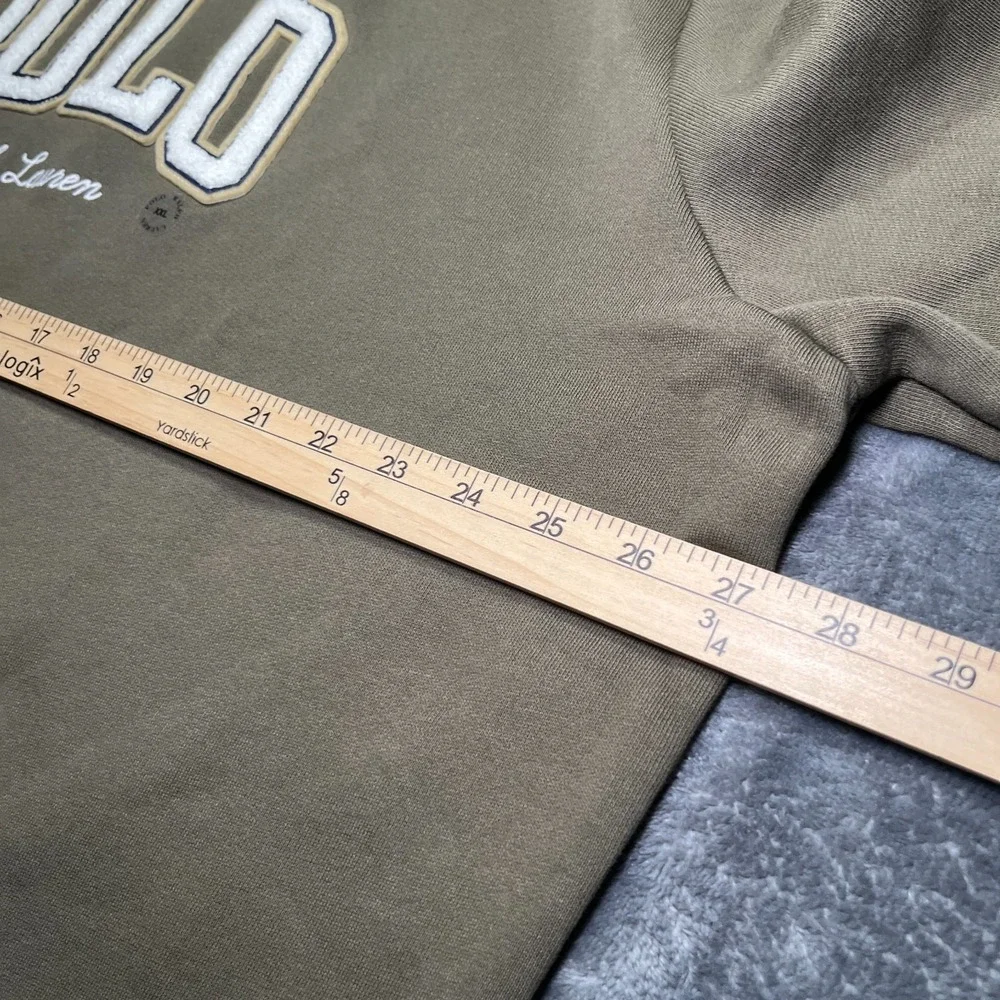 NWT Polo Ralph Lauren Sweatshirt Men's XXL Brown Spellout Crewneck Collegiate
